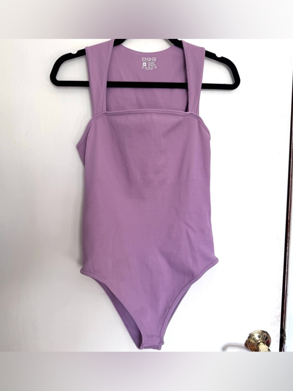 OQQ Lilac Ribbed Bodysuit